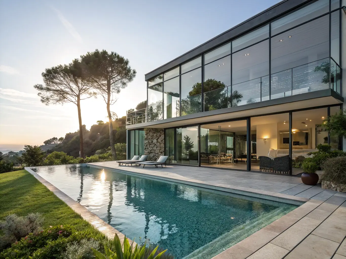 A spacious and elegantly furnished villa with a private pool and garden in Arabian Ranches. The image should highlight the outdoor living space and the sense of privacy.