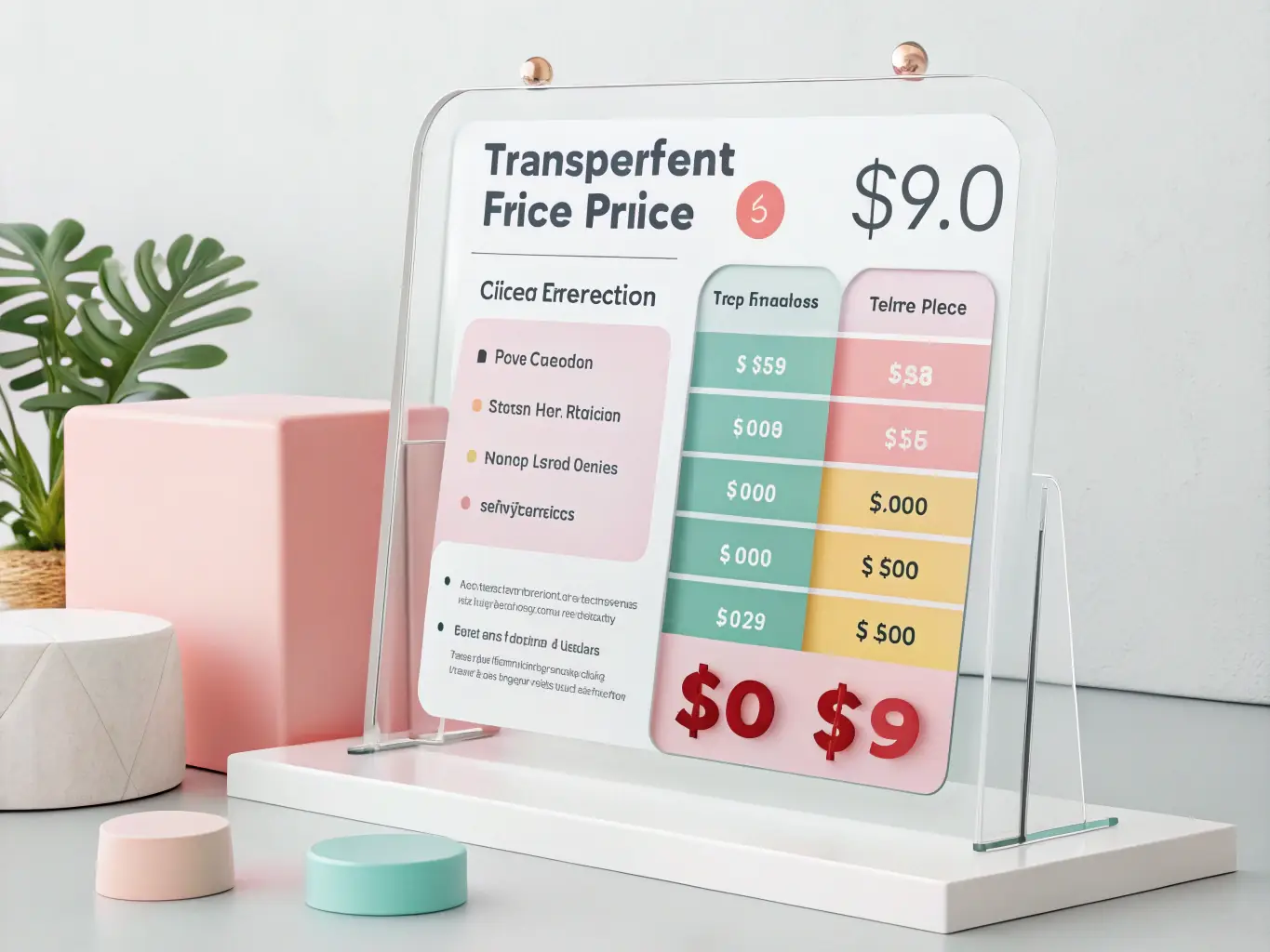 A clean, professional graphic illustrating Vacay Xeal Homes' transparent pricing structure, with clear labels showing the breakdown of costs and no hidden fees, set against a modern, minimalist background.