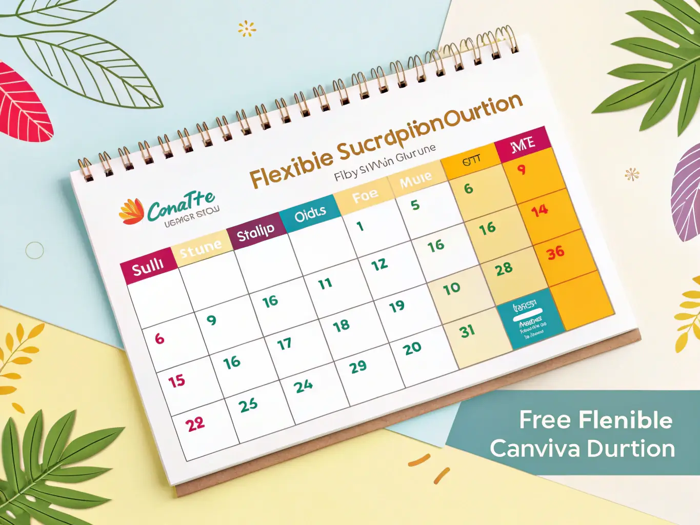 A digital illustration of a calendar with a fixed monthly fee highlighted, representing the simplicity and predictability of the fixed monthly subscription fee model.