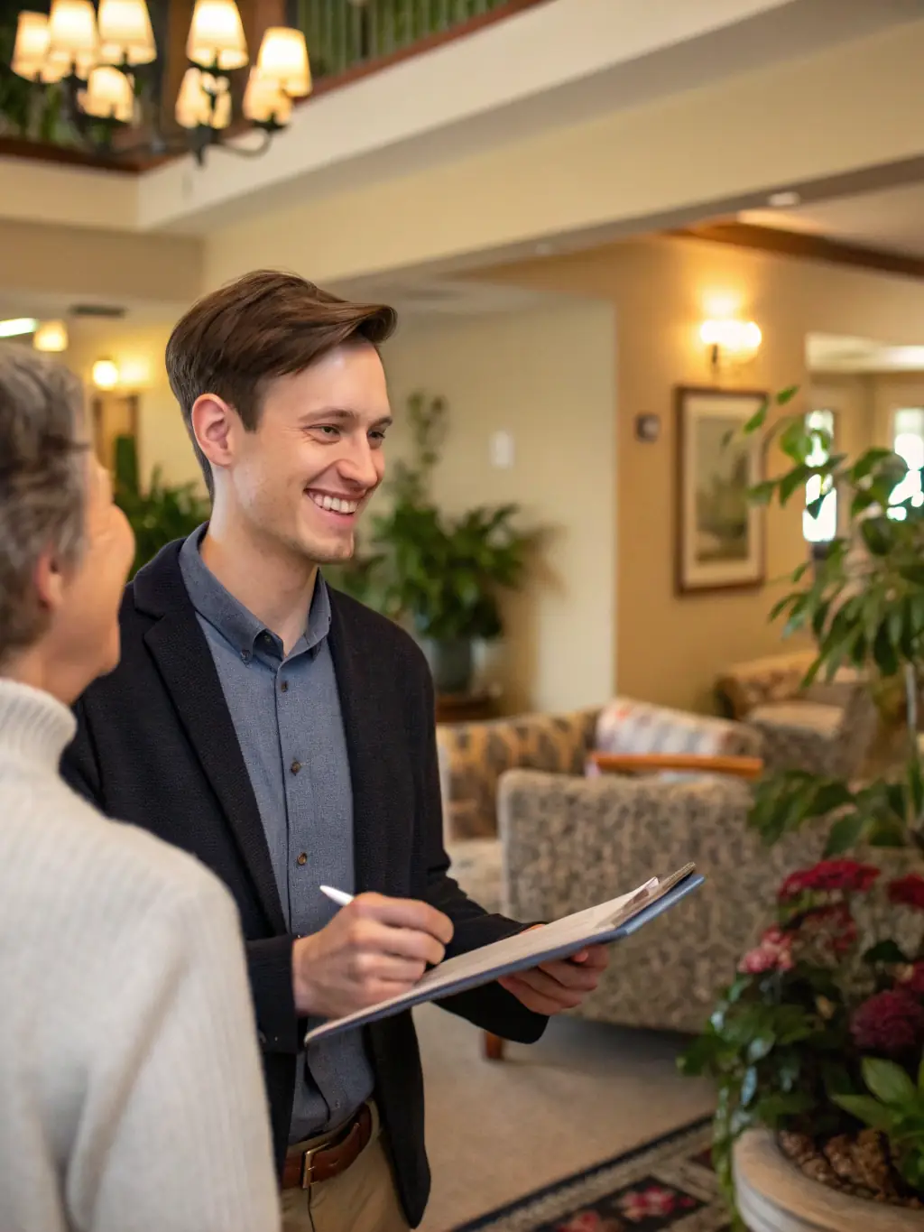 A welcoming image of a Vacay Xeal Homes property manager greeting guests at a luxury apartment in Dubai, showcasing the personalized service and attention to detail.
