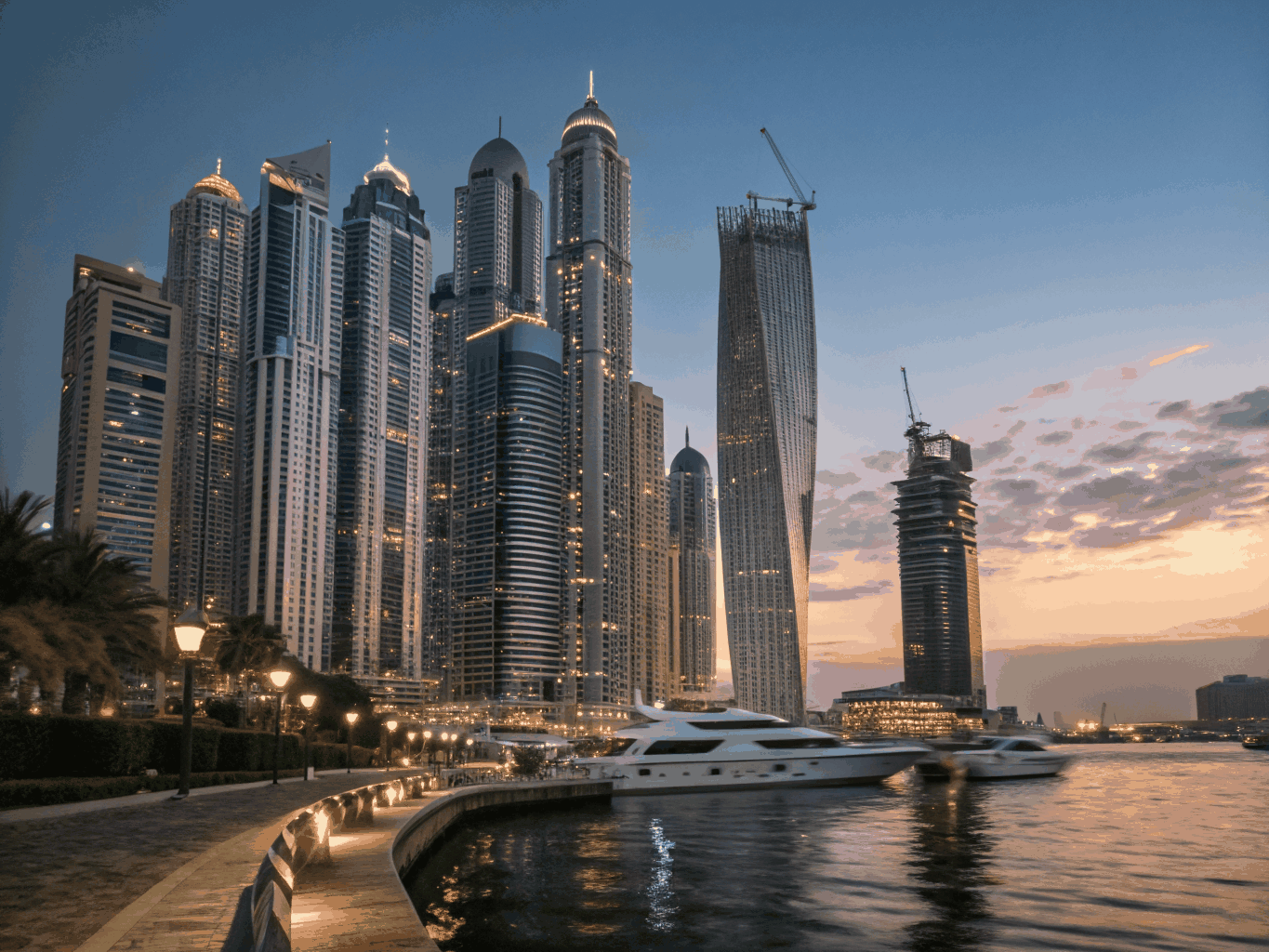 Dubai Marina Skyline at Dusk